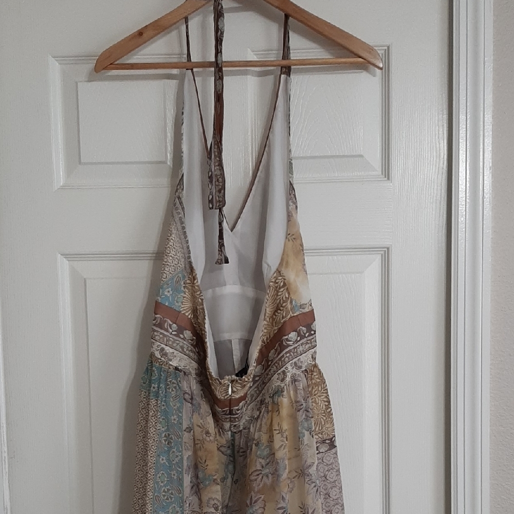 Jones New York Backless Patchwork Dress - Cream A… - image 2